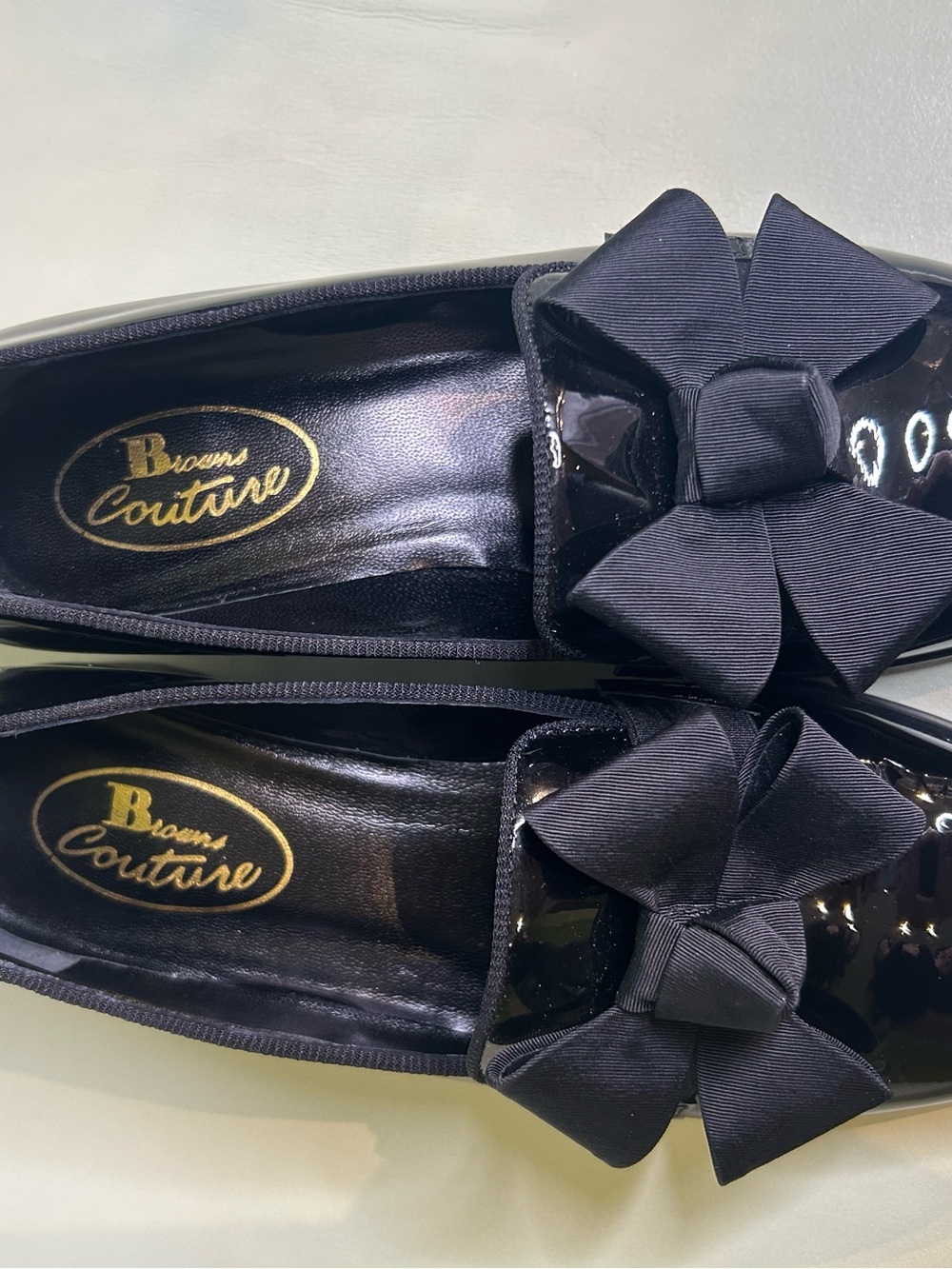 Browns couture Black Patent Bow Block Heel Loafers - Picture 7 of 7